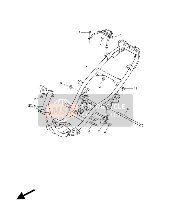 Yamaha YQ100 AEROX 2002 Cadre pour un 2002 Yamaha YQ100 AEROX